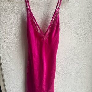 Victoria's Secret Fuchsia Lace Chemise